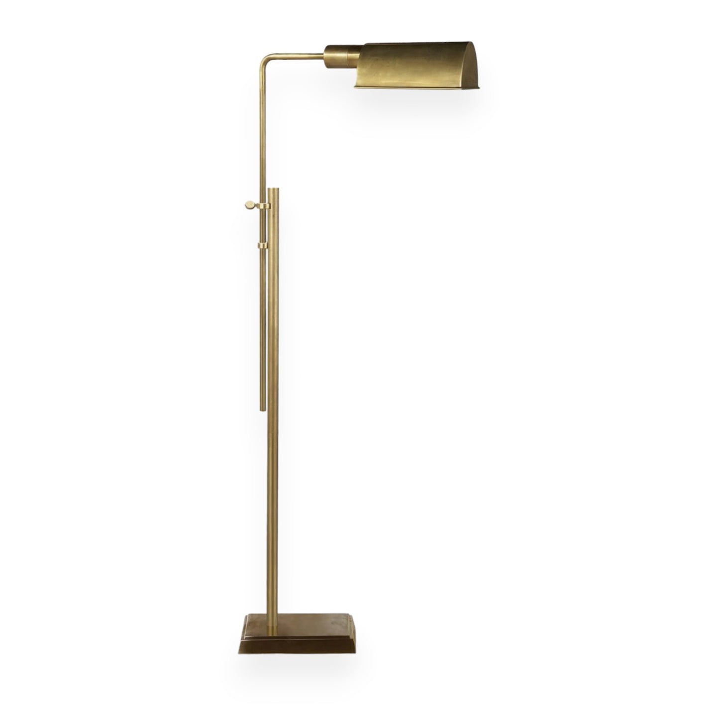 Brass Floor Lamp with Hood Shade