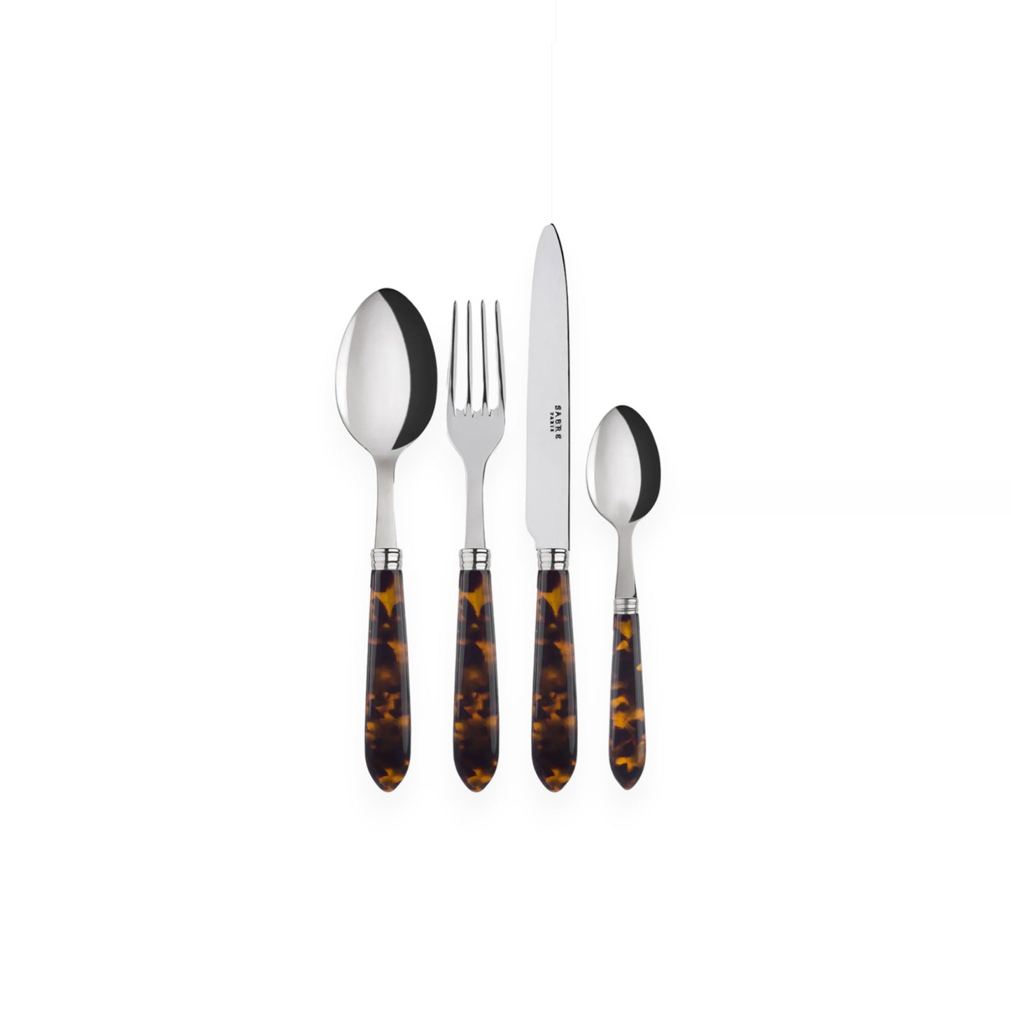 Faux Tortoise Shell 4 Piece Cutlery Set