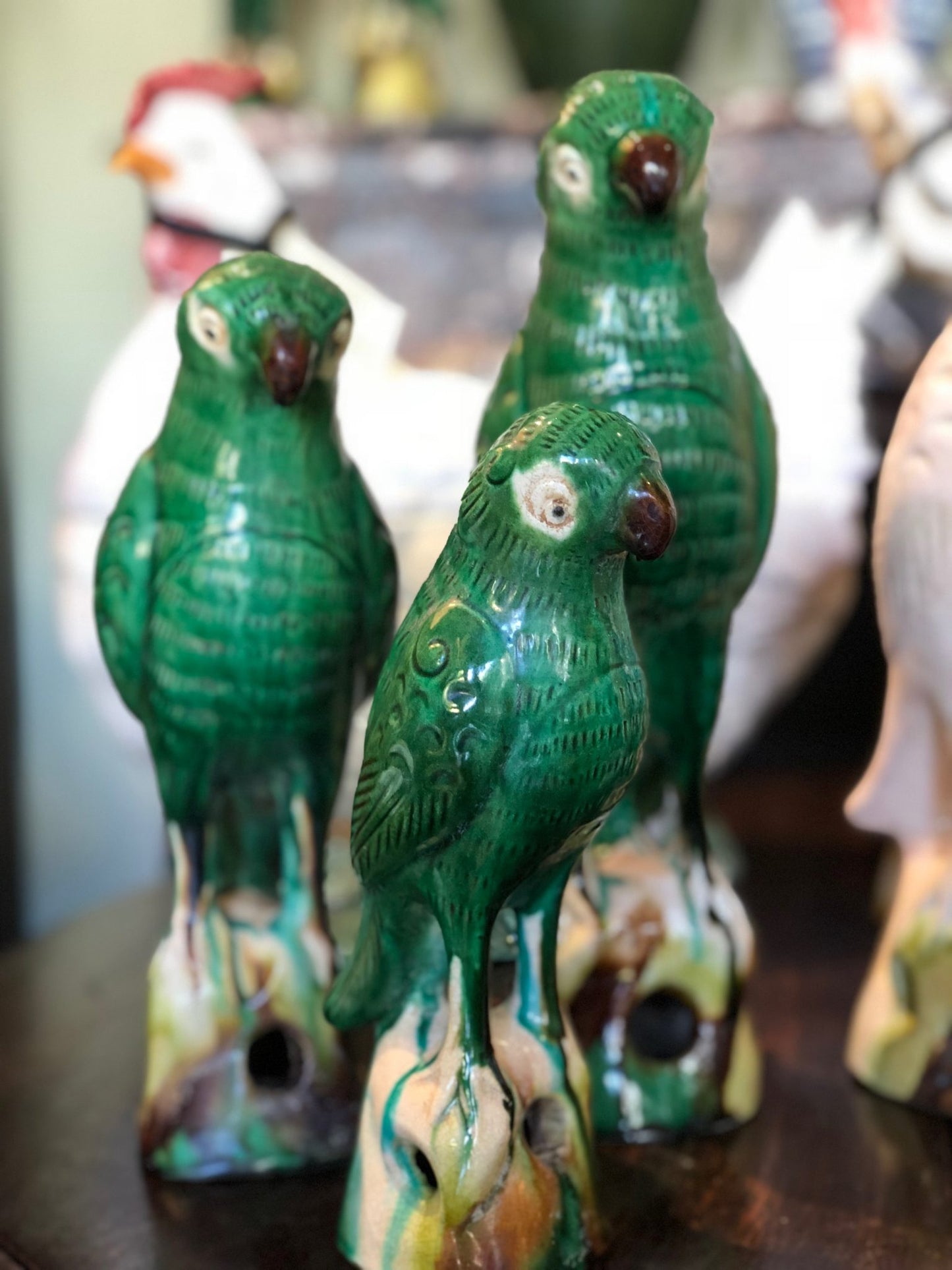 Green Glazed Parrots