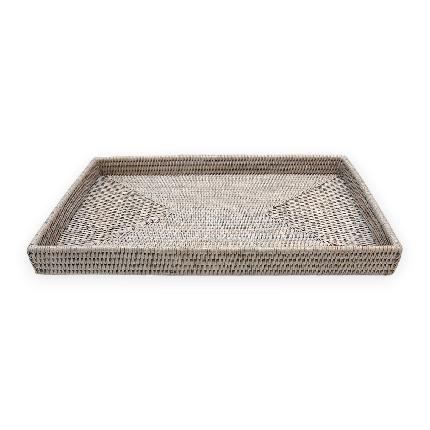 Rattan Rectangular Flat Tray - Large