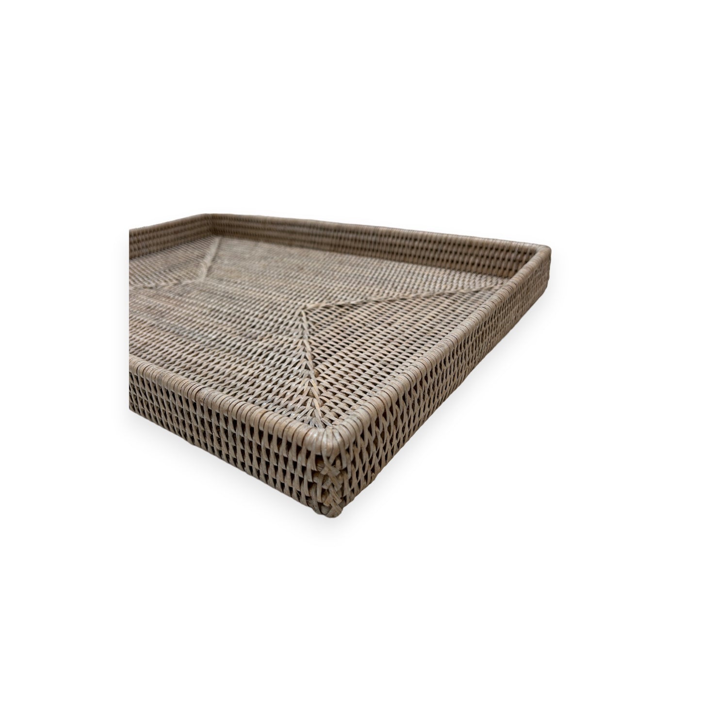 Rattan Rectangular Flat Tray - Large