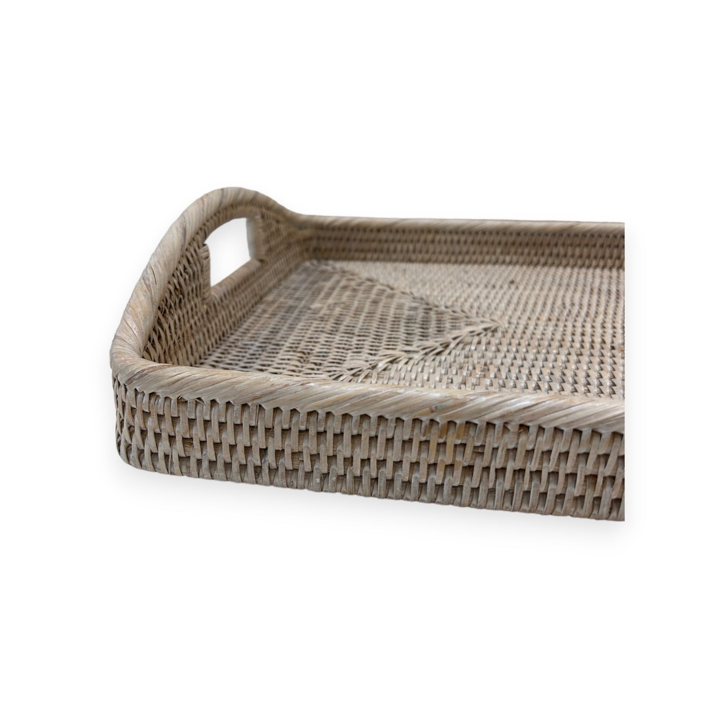 Rattan Breakfast Tray Rounded Handles