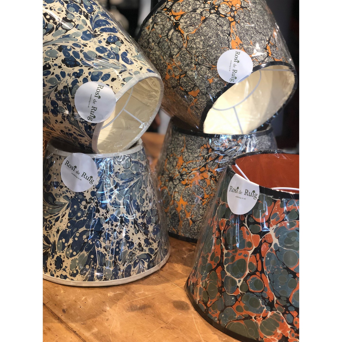 Marbled Paper Lampshades