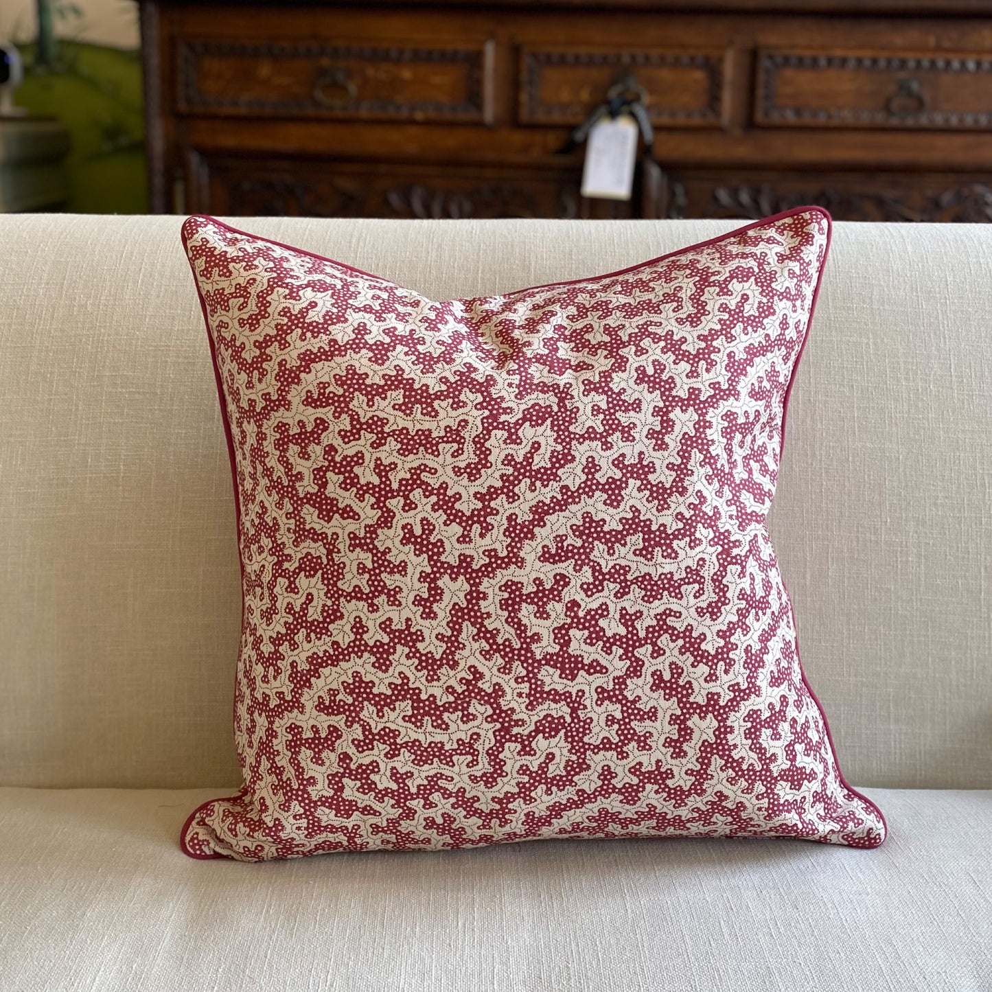 Raspberry Coral Cushion