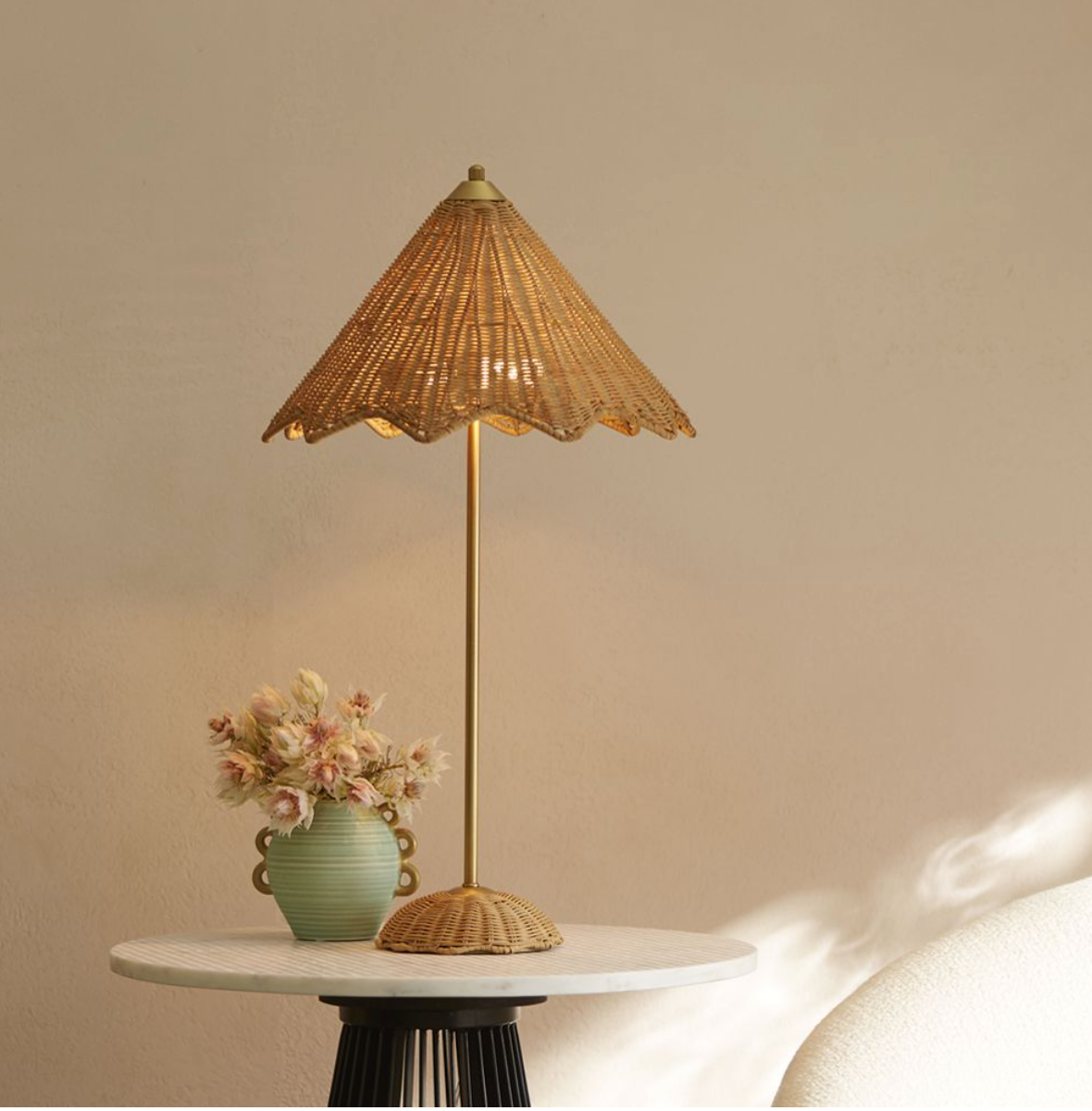 Rattan Parasol Lamp 2 x ON HOLD
