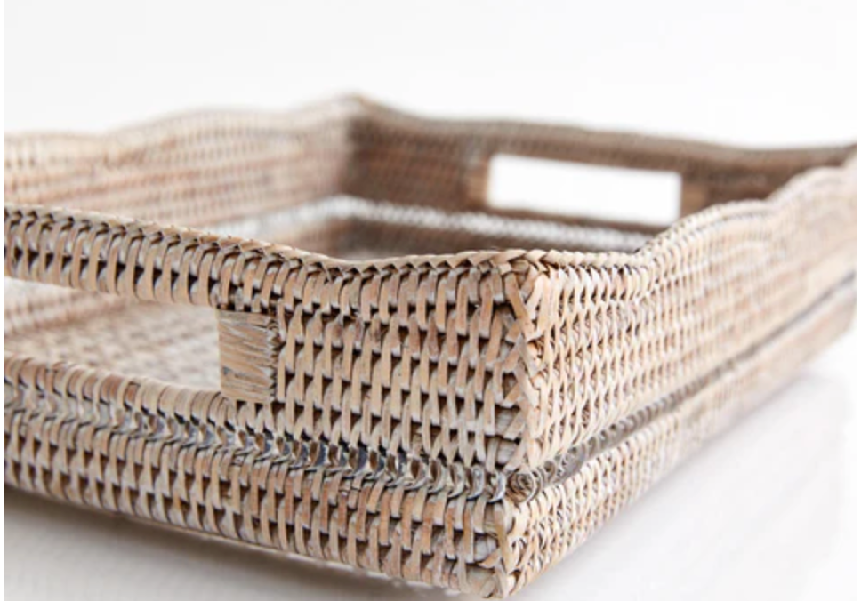 Rattan Scallop Tray