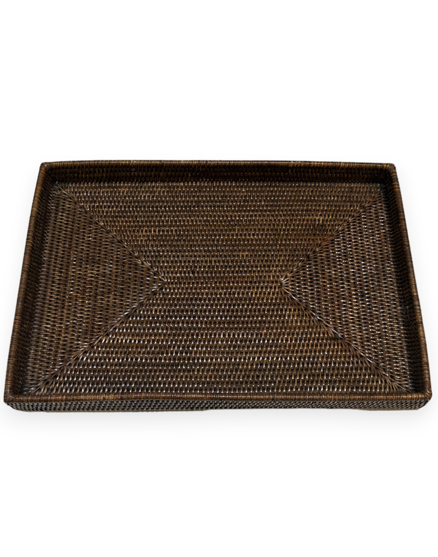 Rattan Rectangular Flat Tray - Large