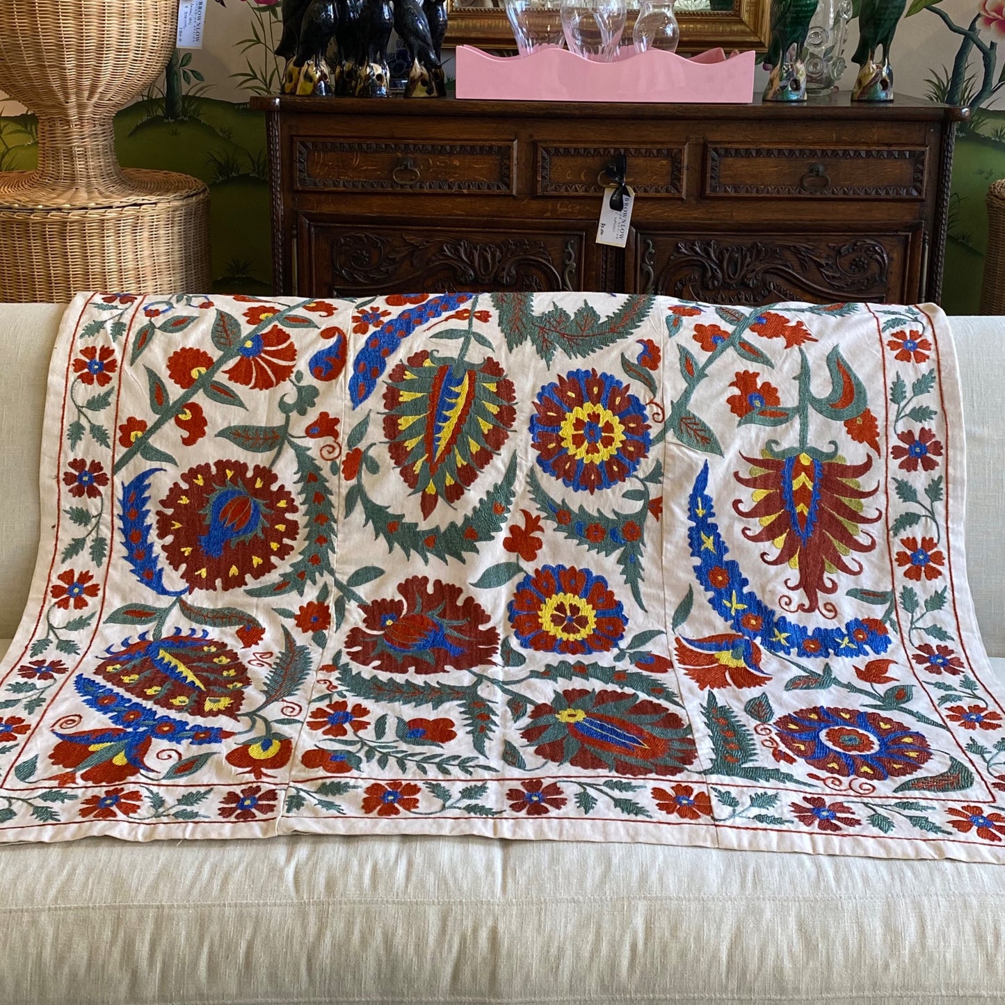Red & Blue Floral Handmade Suzani