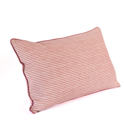 Pink Stripe Cushion with Contrast Piping