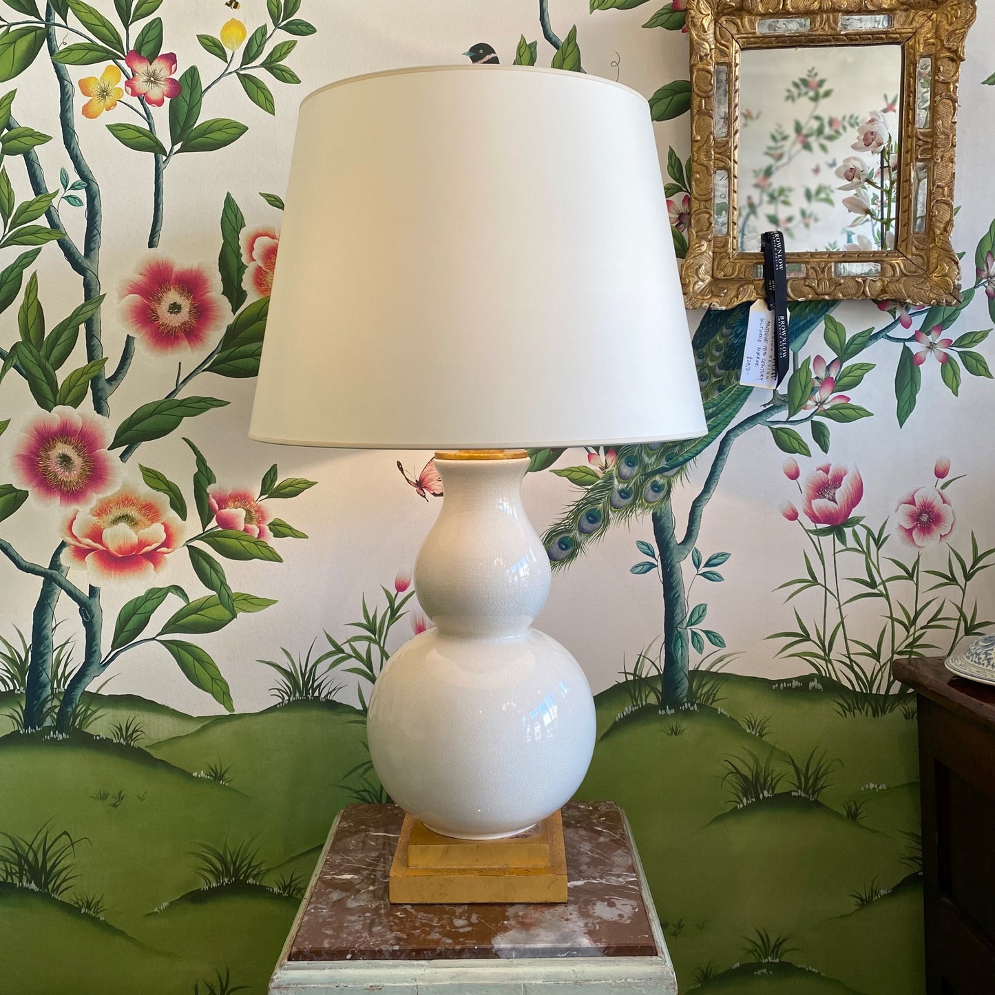 Cream Gourd Lamp with Shade