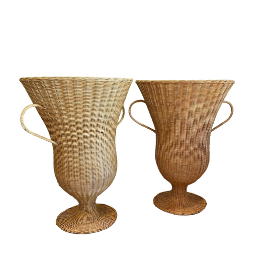 Large Rattan Urn