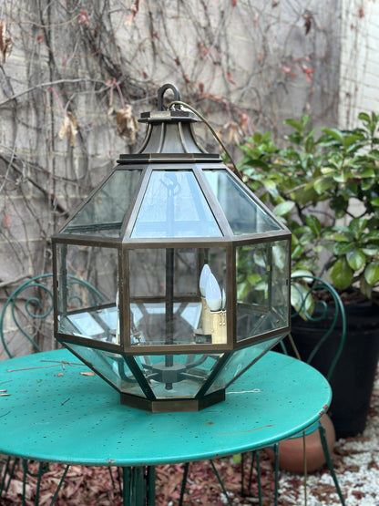 Faceted Antique Brass Lantern