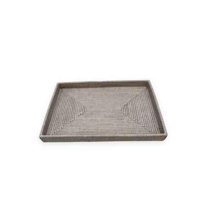 Rattan Rectangular Flat Tray - Large