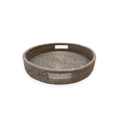Round Rattan Tray