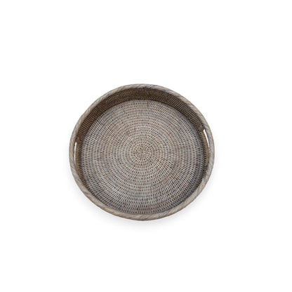 Round Rattan Tray