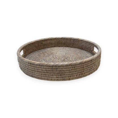 Round Rattan Tray