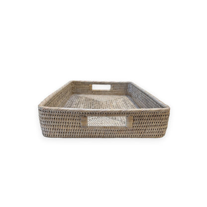 Rattan Ottoman Tray - Medium
