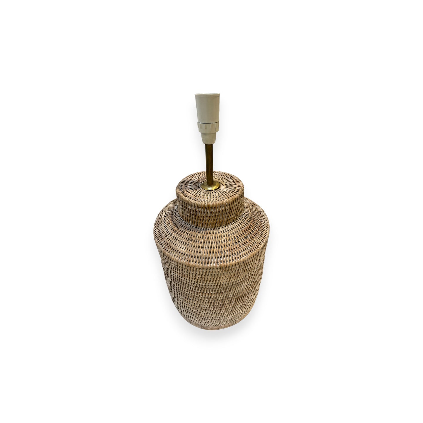 White Washed Rattan Lamp Medium