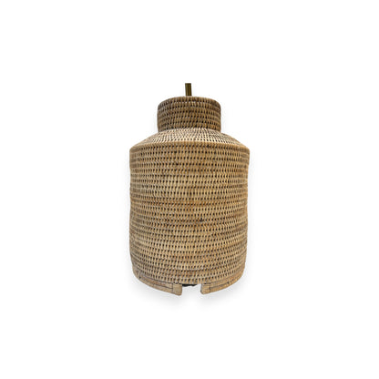 White Washed Rattan Lamp Medium
