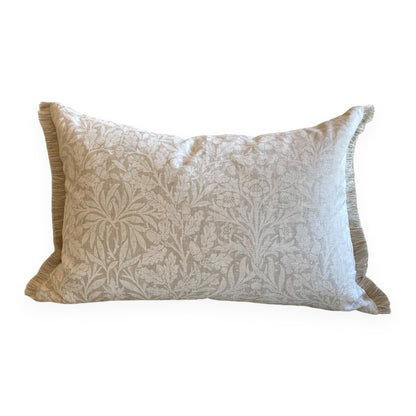 Morris Floral Cushion with Brush Fringe