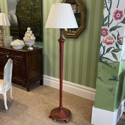 Red Chinoiserie Floor Lamp