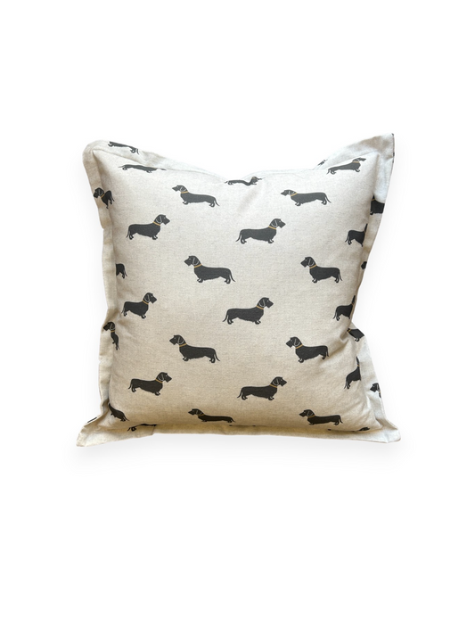 Dachshund Cushion with Yellow Collar