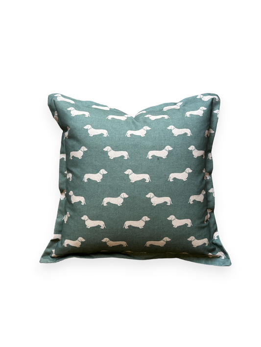 Green Dachshund Cushion