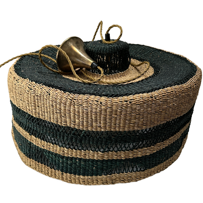African Woven Hanging Lights with Brass fittings