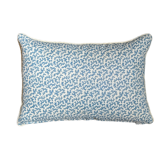 Blue Seaweed Cushion with Piping