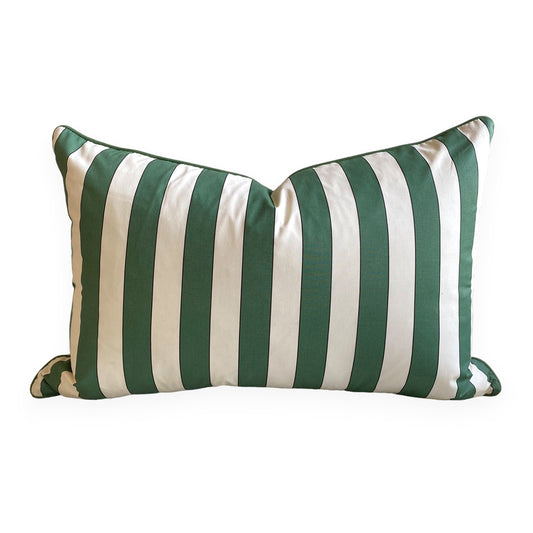 Green & White Stripe Cushion