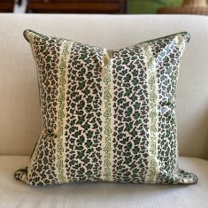 Green Leopard Stripe Chintz with Contrast Piping